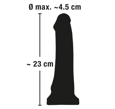 European Lover - Realistyczne Dildo Z Przyssawką Czarne 23 Cm